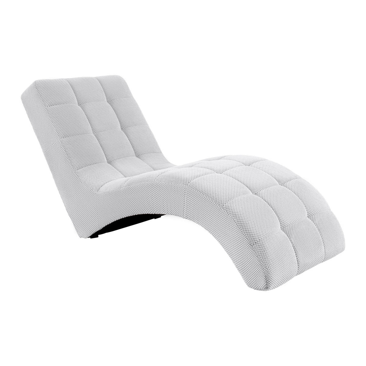 LIGGFÅTÖLJ i vävt tyg vit  - vit/svart, Modern, textil/plast (68/80/167cm) - MID.YOU