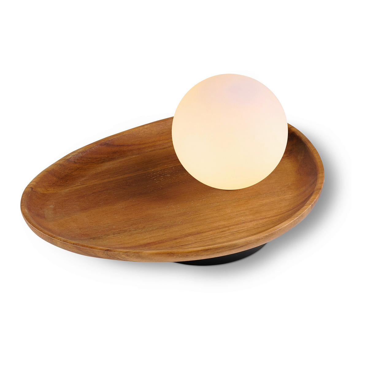 TISCHLEUCHTE 32,5/24/13,5 cm   - Akaziefarben, Basics, Glas/Holz (32,5/24/13,5cm) - Osram