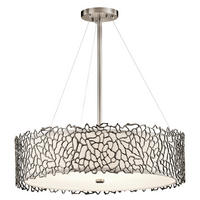 HÄNGELEUCHTE Coral 55.9/35 cm  - Silberfarben, Design, Glas/Textil (55.9/35cm) - Elstead Lighting