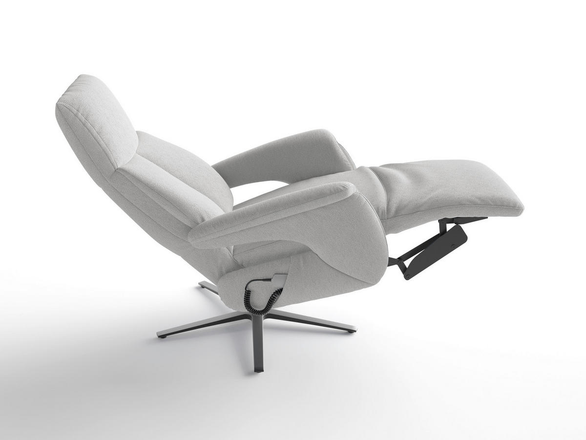 RELAXSESSEL Textil Silberfarben  - Silberfarben/Schwarz, Basics, Textil/Metall (75/110/85cm) - Sit & More
