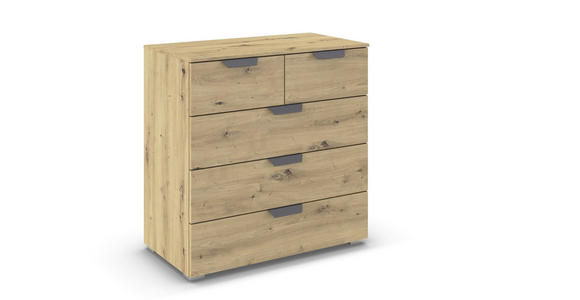 KOMMODE in 80/81/42 cm - Dunkelgrau/Eiche Artisan, Design, Holzwerkstoff/Metall (80/81/42cm) - Carryhome