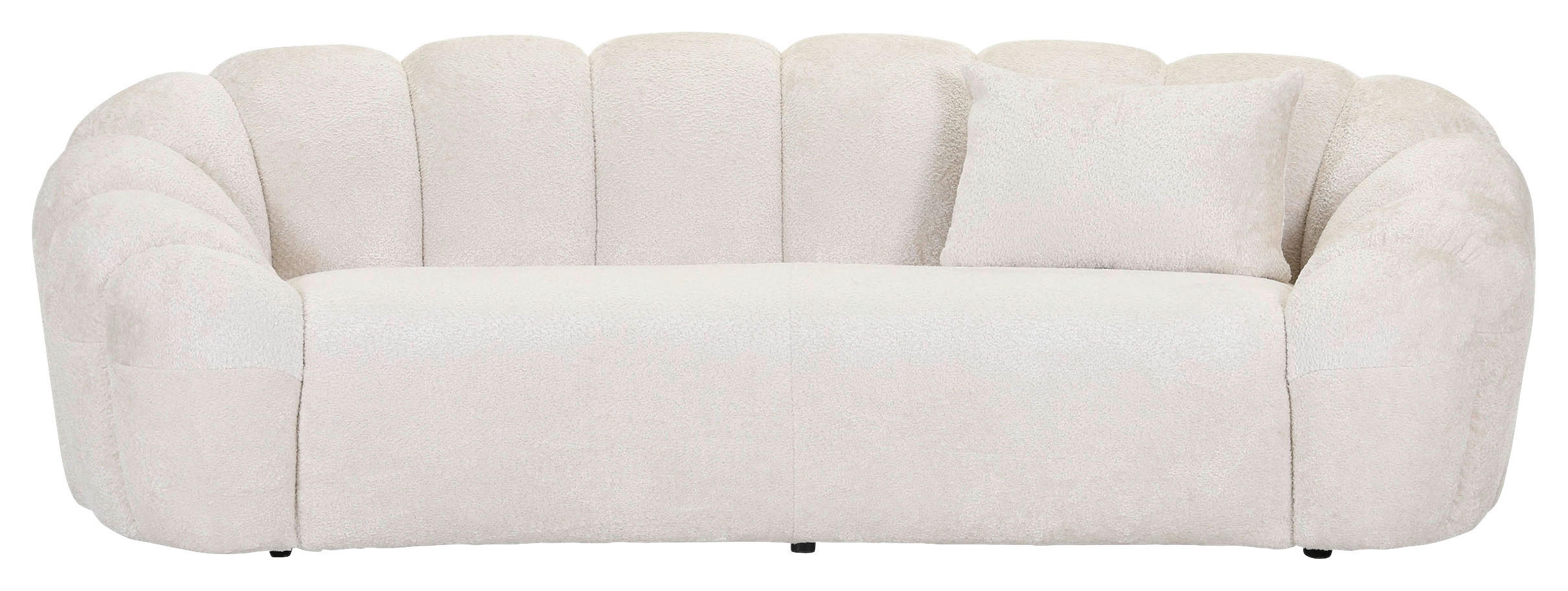 BIGSOFA Chenille Creme  - Creme/Schwarz, KONVENTIONELL, Kunststoff/Textil (248/78/112cm) - Carryhome