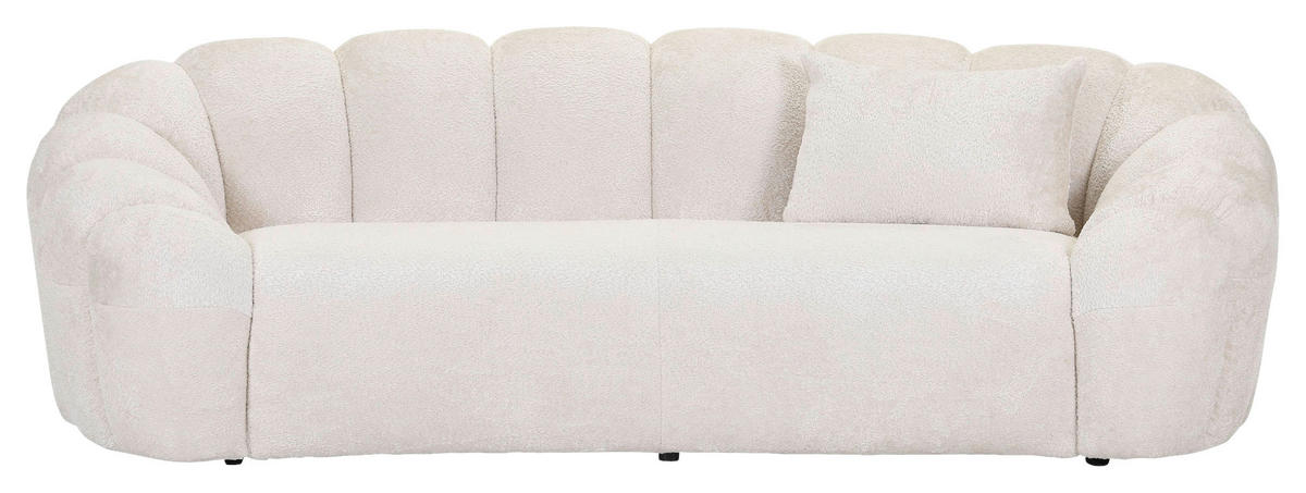 BIGSOFA in Chenille Creme  - Creme/Schwarz, KONVENTIONELL, Kunststoff/Textil (248/78/112cm) - Carryhome