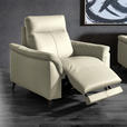 SESSEL in Echtleder Creme  - Creme/Schwarz, Design, Leder/Metall (107/105/98cm) - Belluti