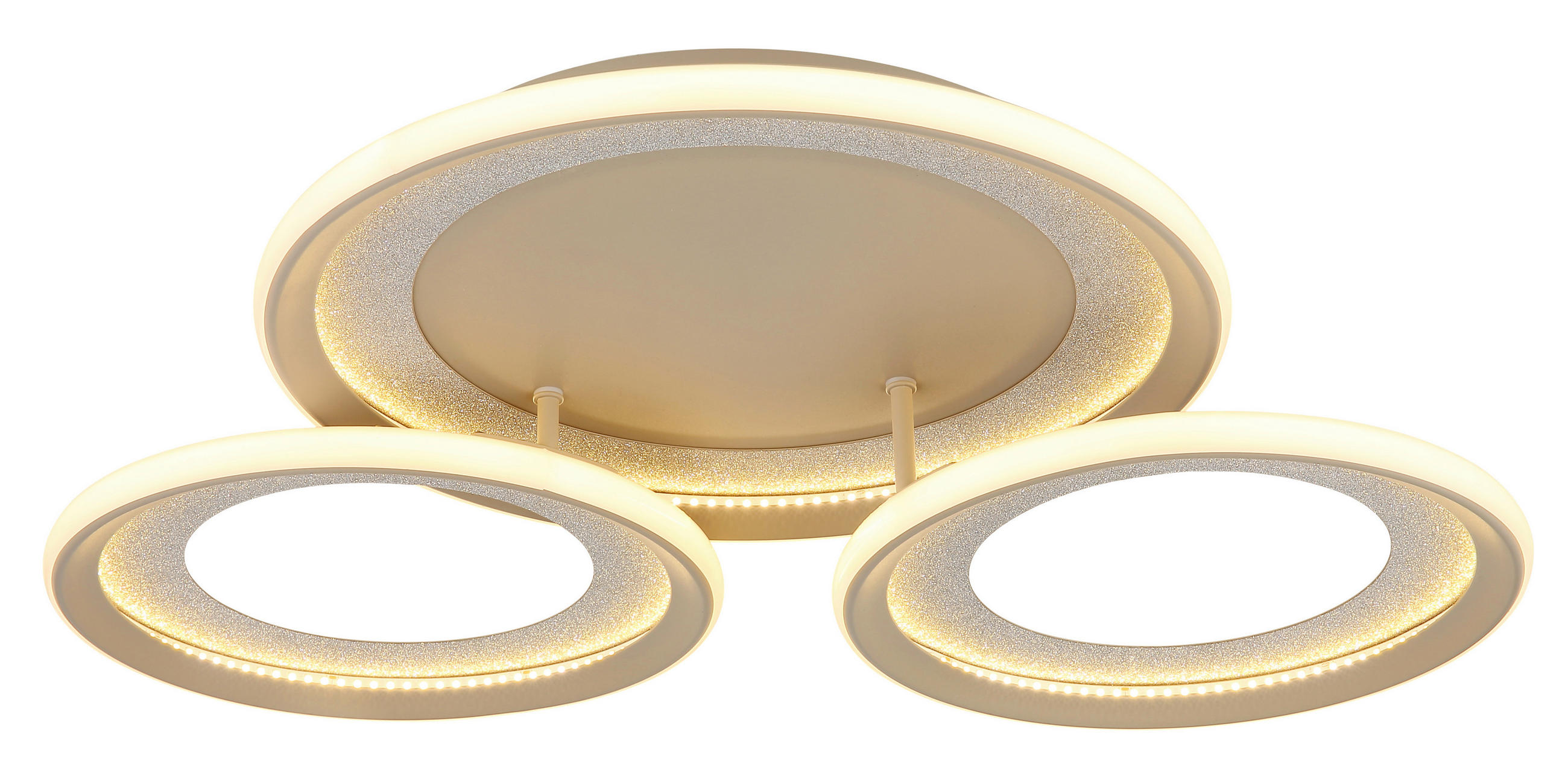 LED-DECKENLEUCHTE Glitra 62,5/60,5/11 cm  - Sandfarben/Silberfarben, Design, Kunststoff/Metall (62,5/60,5/11cm) - Globo