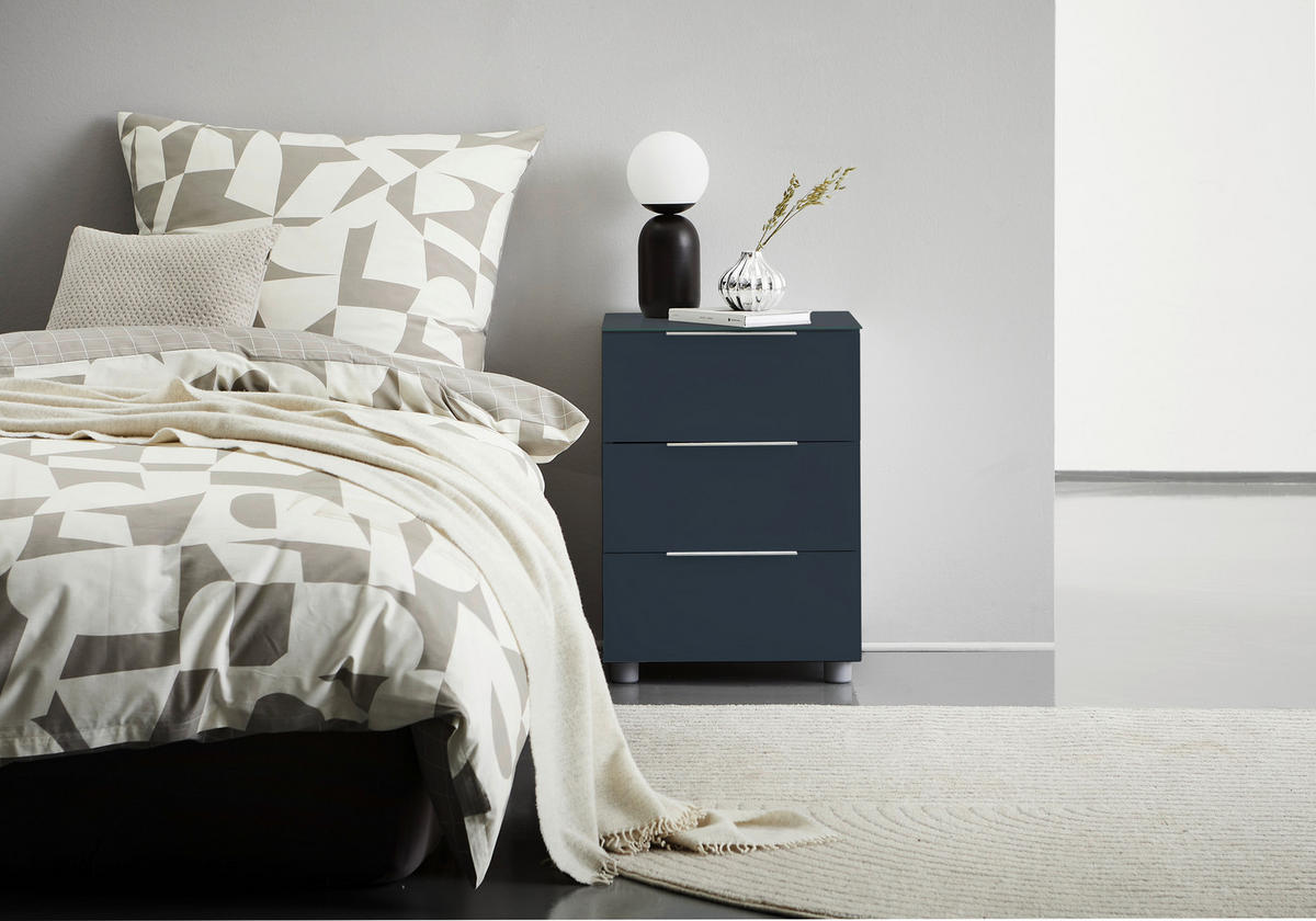 SÄNGBORD i antracit  - aluminiumfärg/grå, Design, metall/trämaterial (45,3/60,4/40cm) - Voleo