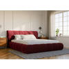 POLSTERBETT 180/200 cm,  in Rot, Lattenrost, Bettkasten,  - Rot/Schwarz, Design, Holz/Textil (180/200cm) - Chameo