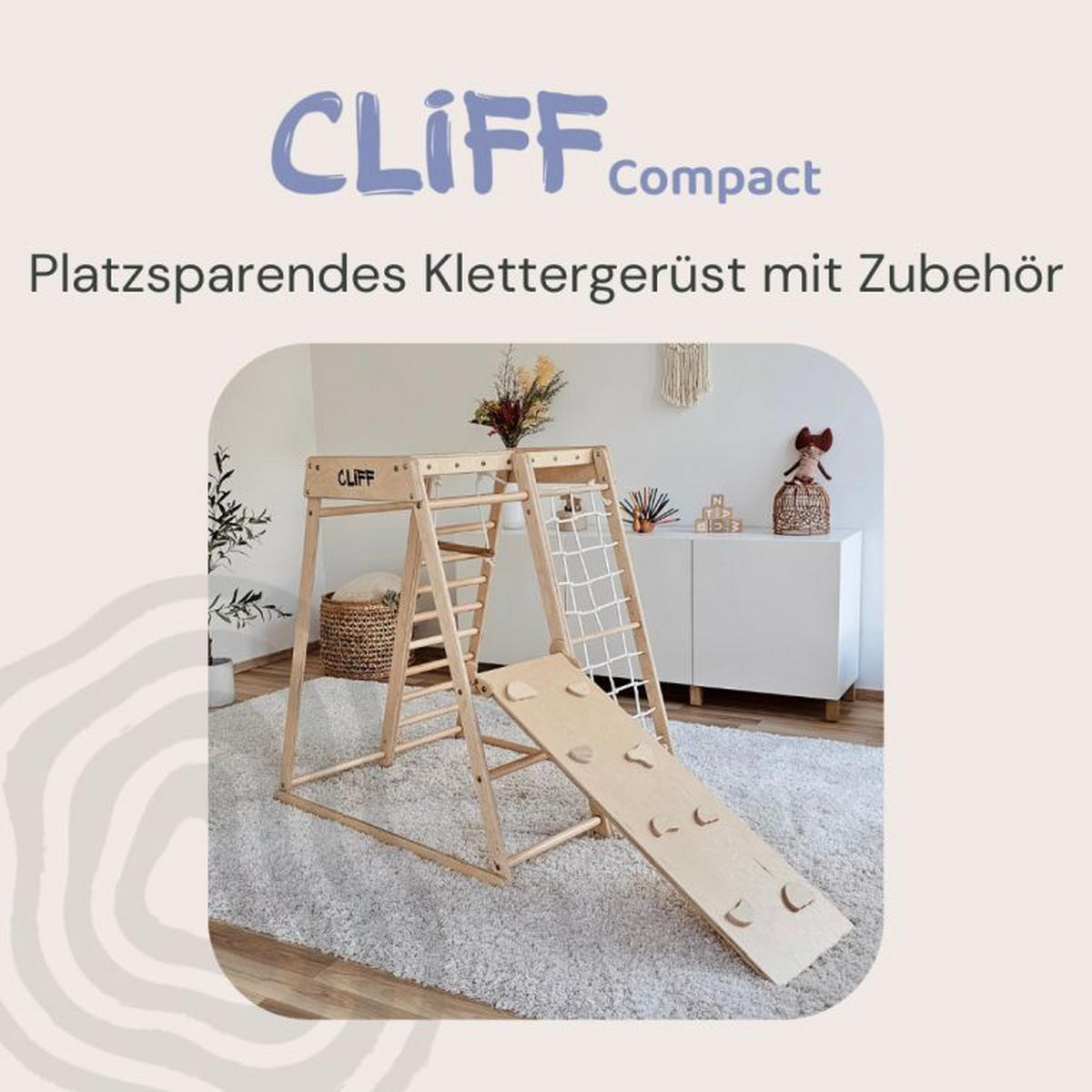 KLETTERGERÜST - Birkefarben, Basics, Holz (84/105/113cm) - CLIFF