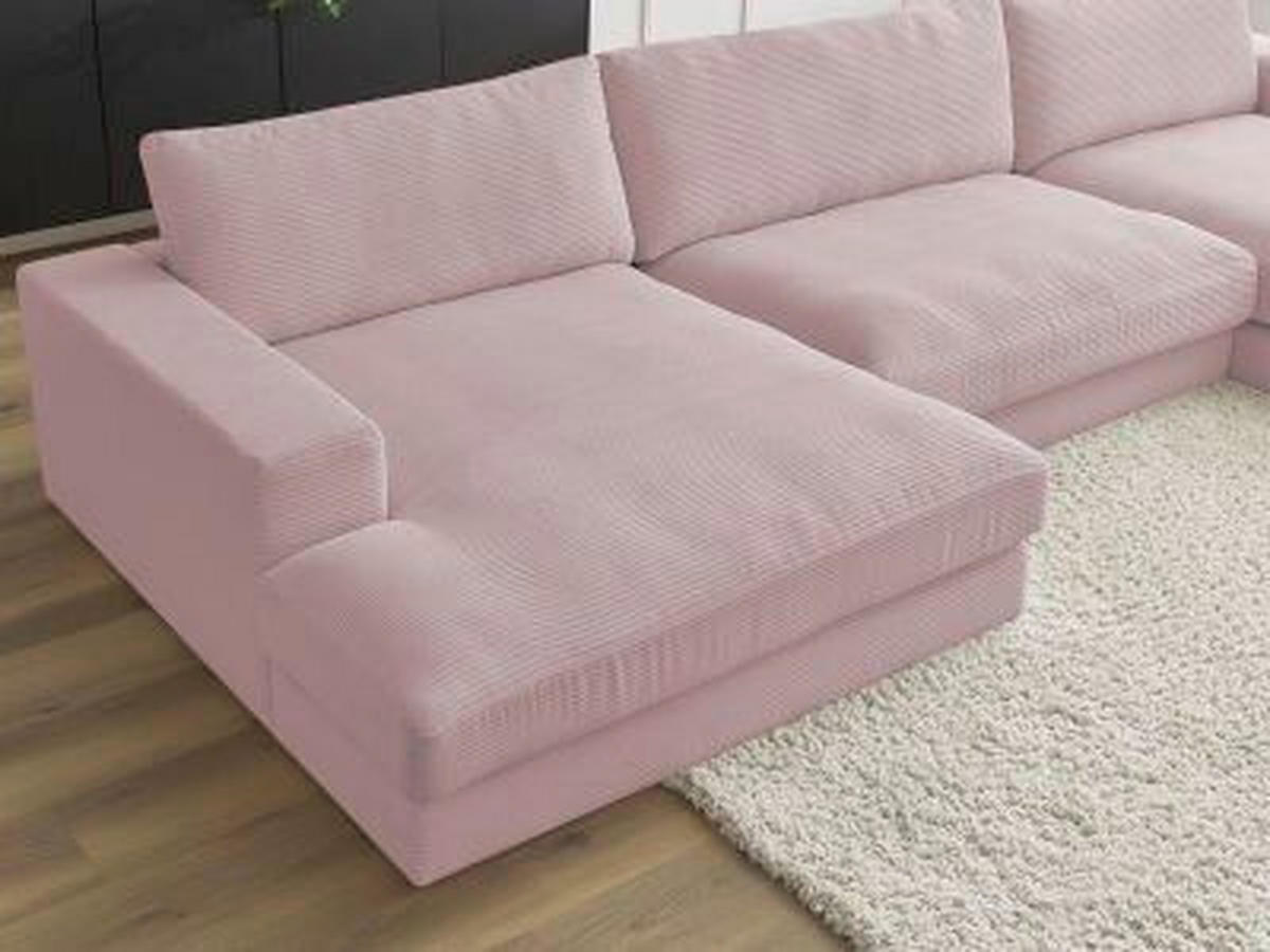 WOHNLANDSCHAFT LEONARD Lila Cord  - Lila/Schwarz, MODERN, Kunststoff/Textil (159/404/159cm)