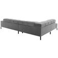 ECKSOFA in Cord Dunkelgrau  - Dunkelgrau/Schwarz, Design, Textil/Metall (216/321cm) - Hom`in