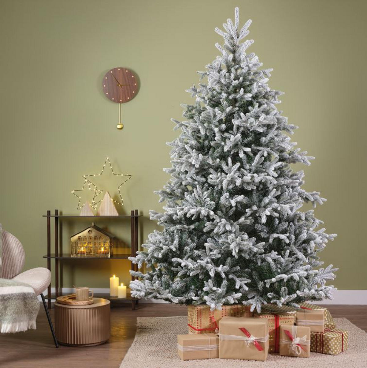 NOVOGODIŠNJA JELKA - bela/šumsko zelena, Osnovno, metal/plastika (150/210cm) - X-Mas