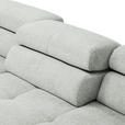 ECKSOFA  in Flachgewebe Hellgrau  224/282 cm  - Chromfarben/Hellgrau, KONVENTIONELL, Textil/Metall (224/282cm) - Hom`in