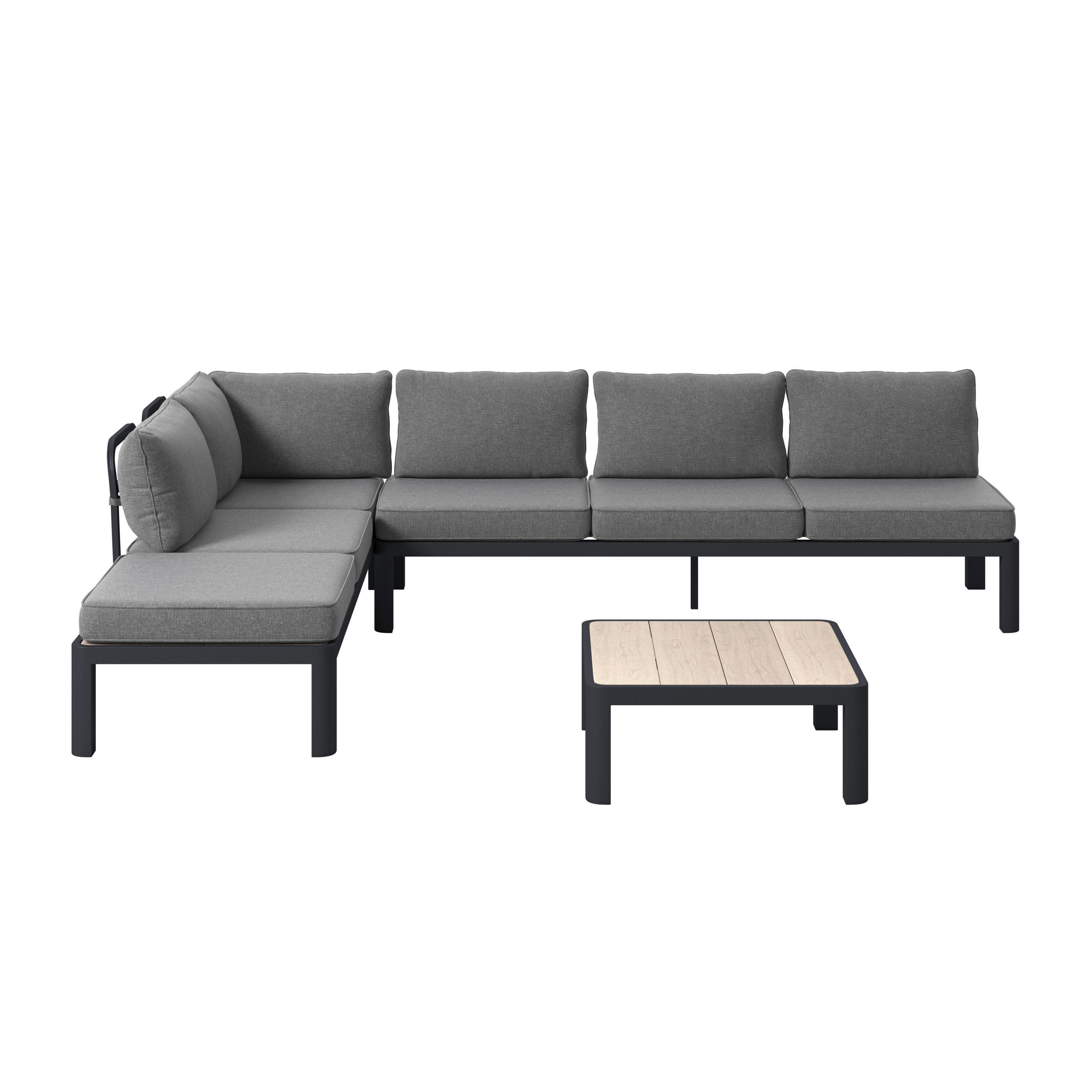 LOUNGE GARNITÚRA  300/222 cm   - natúr/sötétszürke, Design, műanyag/textil (300/222cm) - Ambia Garden