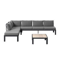 TERASOVÁ SEDACÍ SOUPRAVA kov, plast, textil - šedá/tmavě šedá, Design, kov/textil (300/222cm) - Ambia Garden