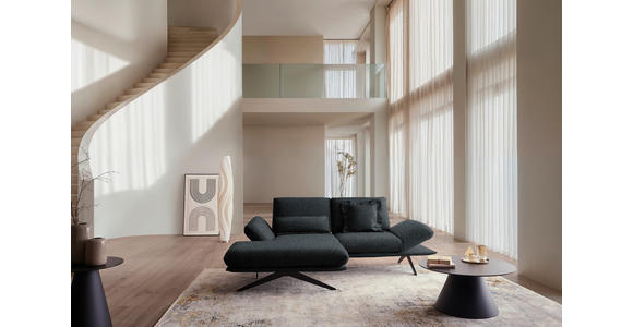 ECKSOFA  in Flachgewebe Anthrazit  155/234 cm  - Anthrazit/Schwarz, Design, Textil/Metall (155/234cm) - Dieter Knoll