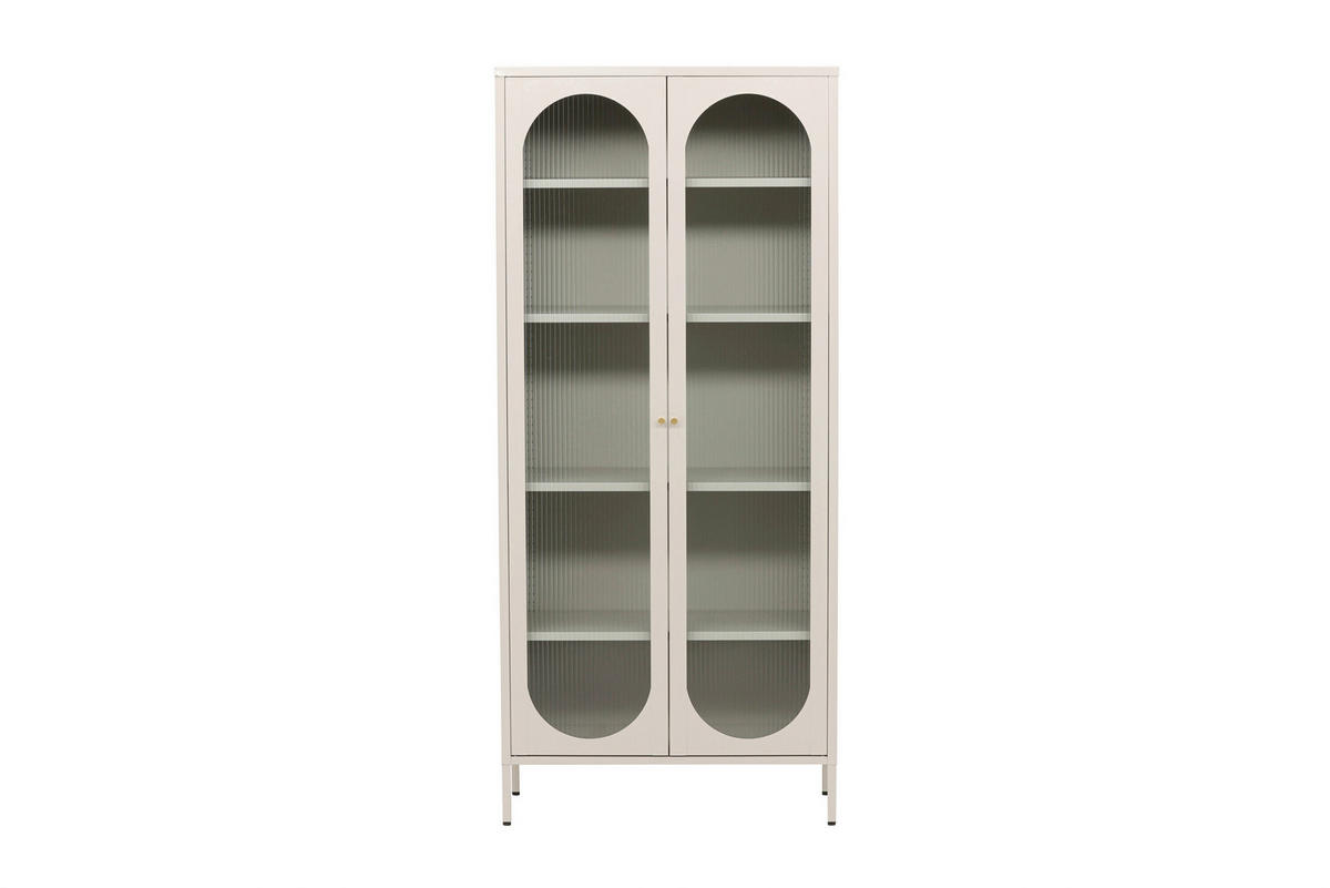 VITRINE  in Beige  - Beige, MODERN, Glas/Metall (80/180/35cm) - Livetastic
