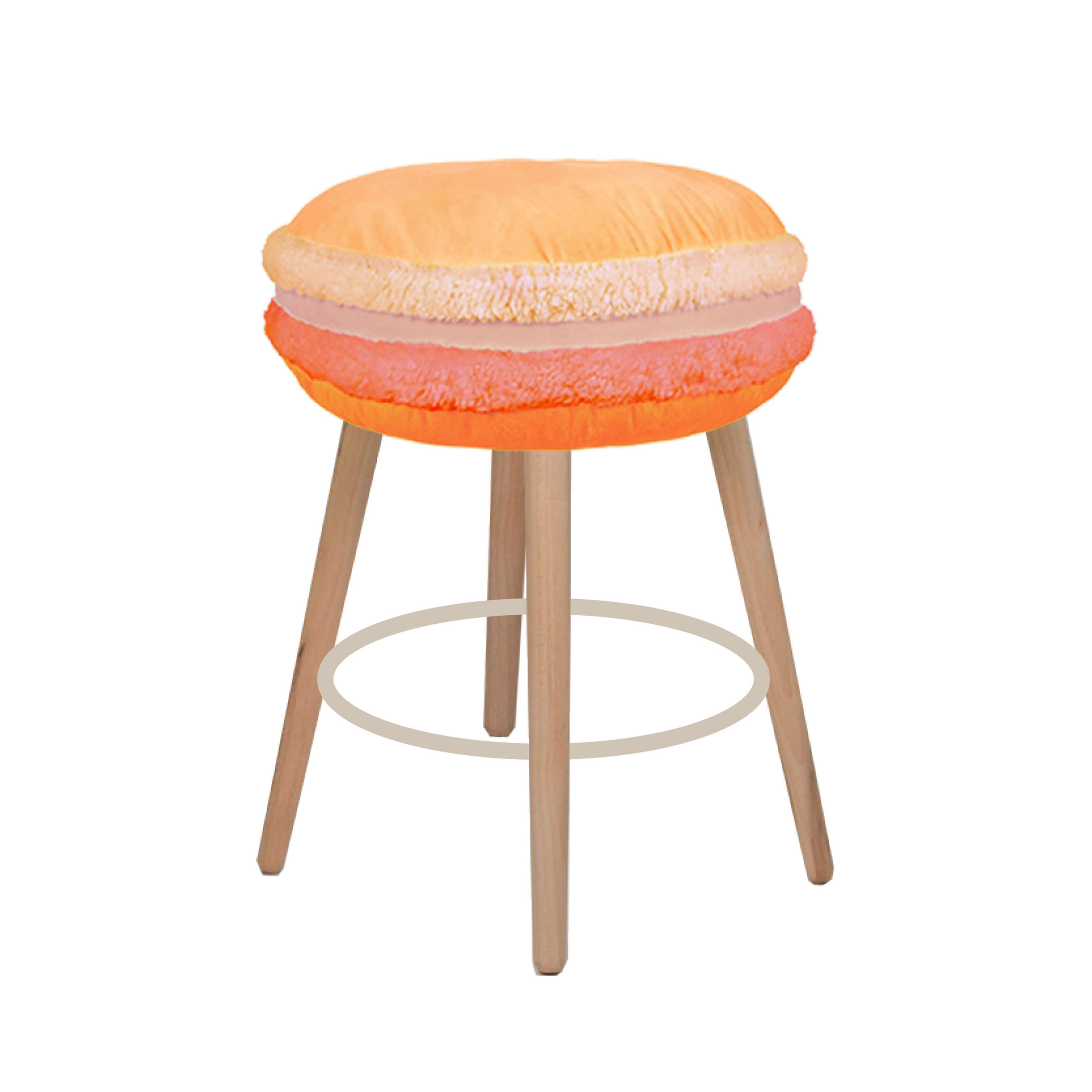 Ambia Home TABURET, dřevo, kov, plast, textil, papír, 29/42 cm