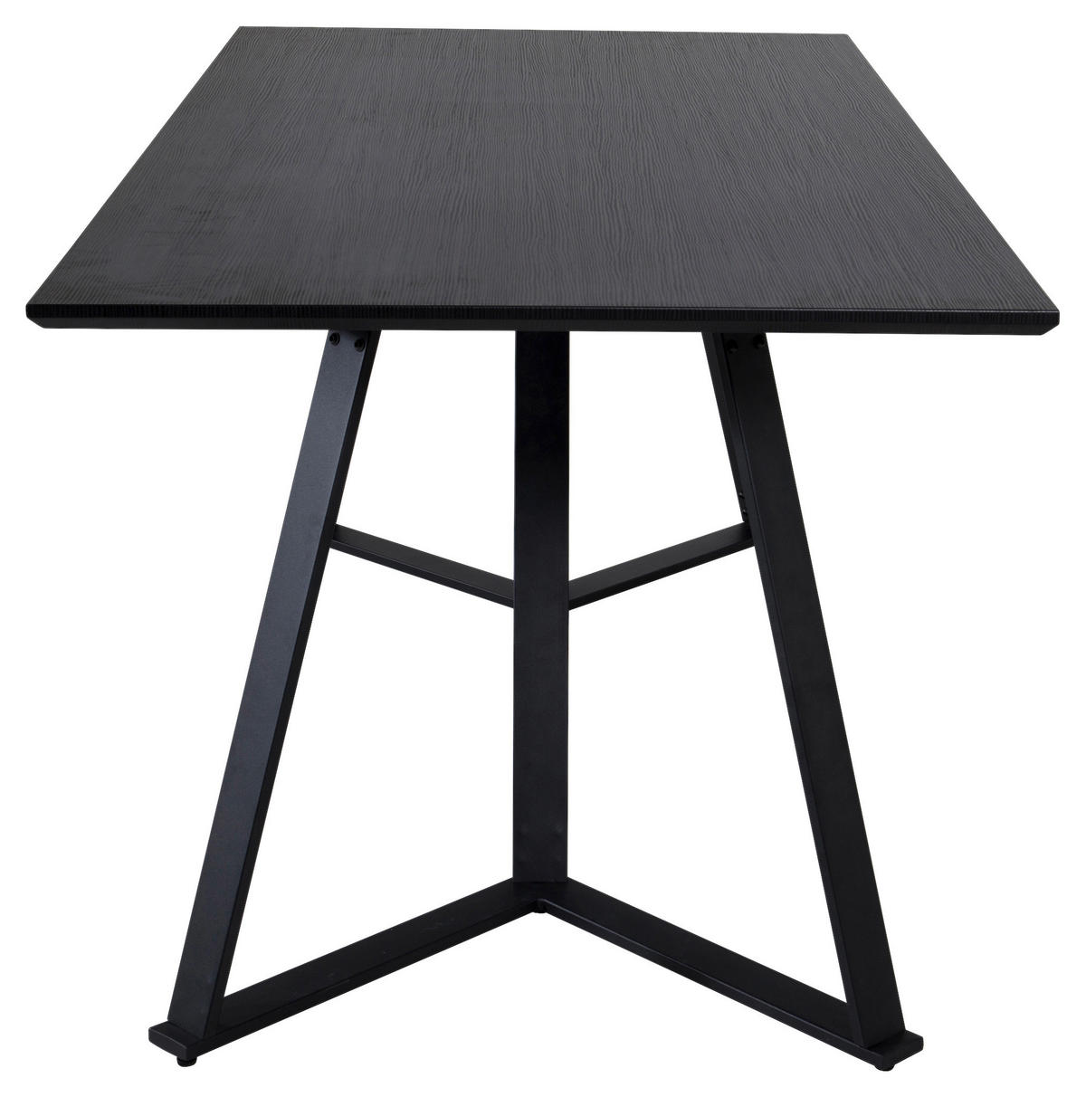 ESSTISCH furniert rechteckig Schwarz  - Schwarz, Design, Holzwerkstoff/Metall (180/90/75cm) - Livetastic