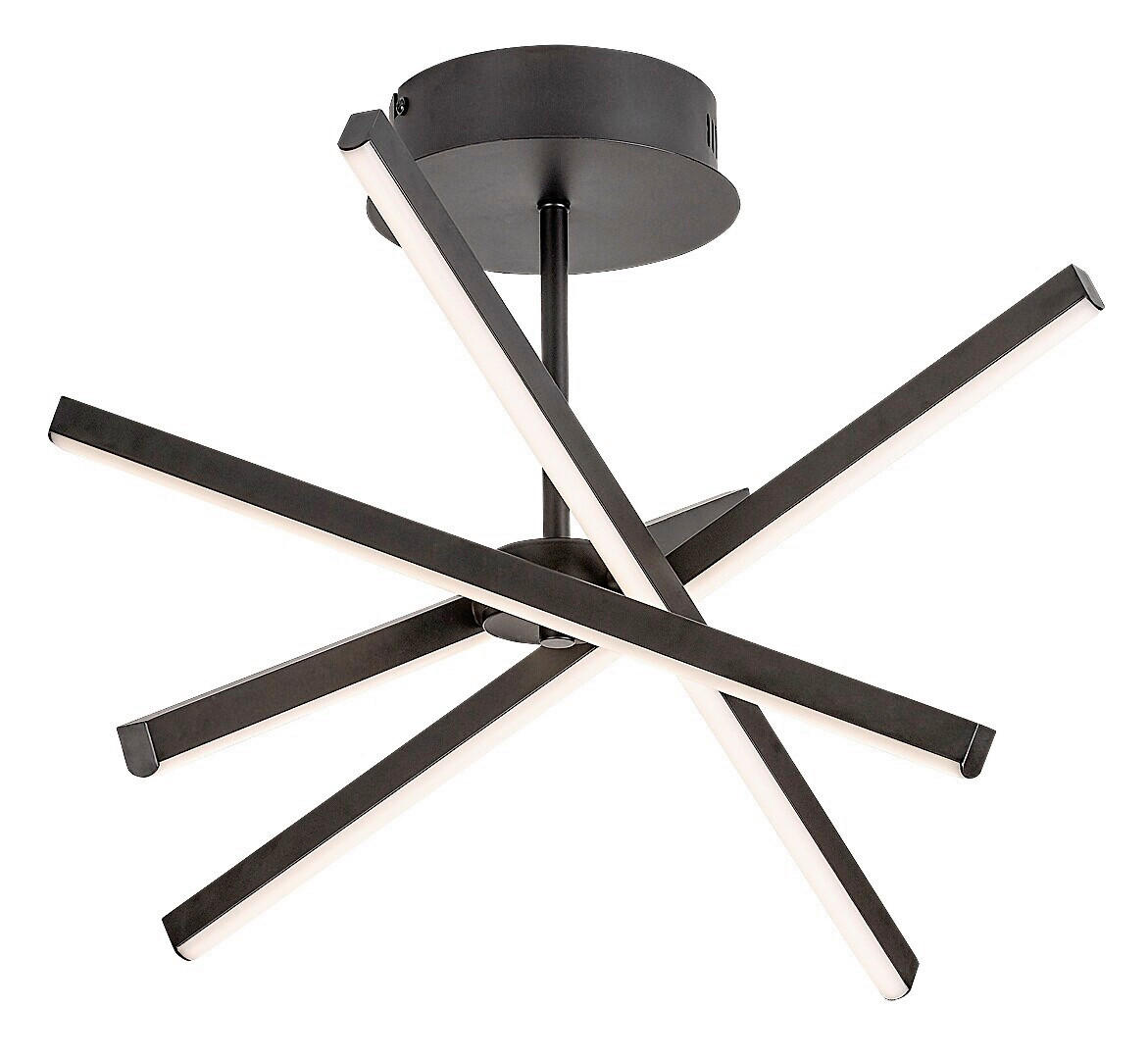 LED PLAFONJERA - bela/crna, Dizajnerski, metal/plastika (49/49/32cm)