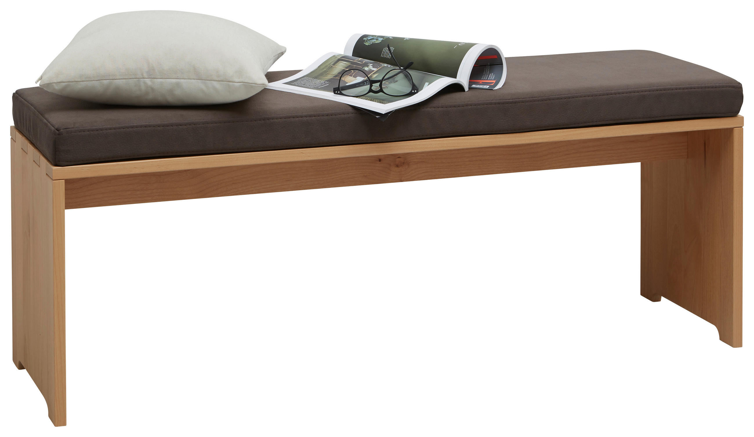 BETTBANK Erle Dunkelbraun, Erlefarben  - Dunkelbraun/Erlefarben, Natur, Holz (120/46/35cm) - Valnatura