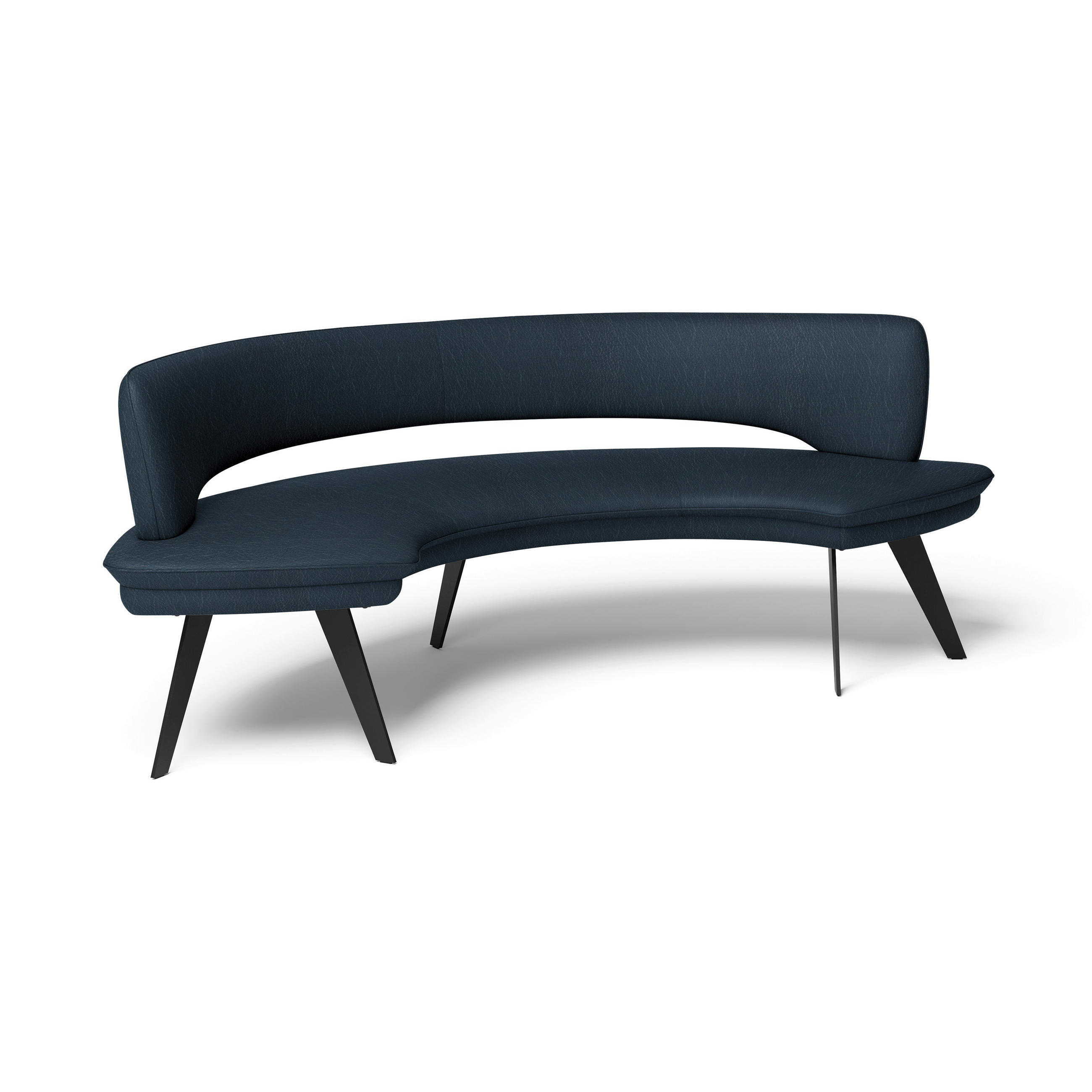 SITZBANK 238/84/154 cm Echtleder Dunkelblau Metall  - Schwarz/Dunkelblau, Design, Leder/Metall (238/84/154cm) - Joop!