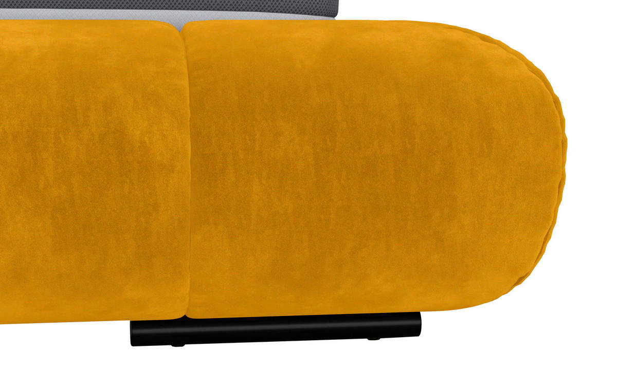 POLSTERBETT 200/200 cm,  in Currygelb,  - Currygelb/Schwarz, Design, Textil/Metall (200/200cm) - Belluti
