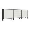SIDEBOARD Mailand Set 5 + MF  in 237/86/33 cm  - Anthrazit/Weiß, MODERN, Holzwerkstoff/Metall (237/86/33cm) - MID.YOU