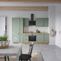 KÜCHENBLOCK 300 cm   in Eichefarben, Schilfgrün  - Schilfgrün/Eichefarben, MODERN, Holzwerkstoff/Metall (300cm) - Nobilia