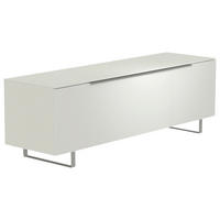 LOWBOARD Weiss, Alufarben  160/51/45 cm  - Weiss/Alufarben, Design, Glas/Holzwerkstoff (160/51/45cm) - Moderano