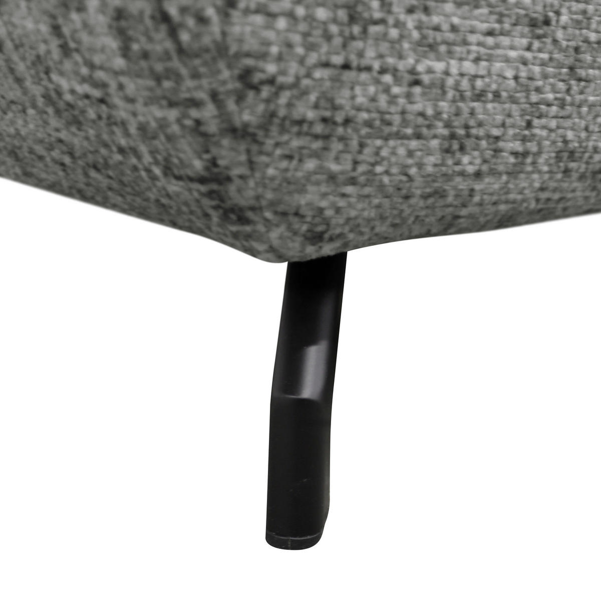 ECKSOFA Grau Struktur, Plüsch  - Schwarz/Grau, Design, Textil/Metall (274/201cm) - MID.YOU
