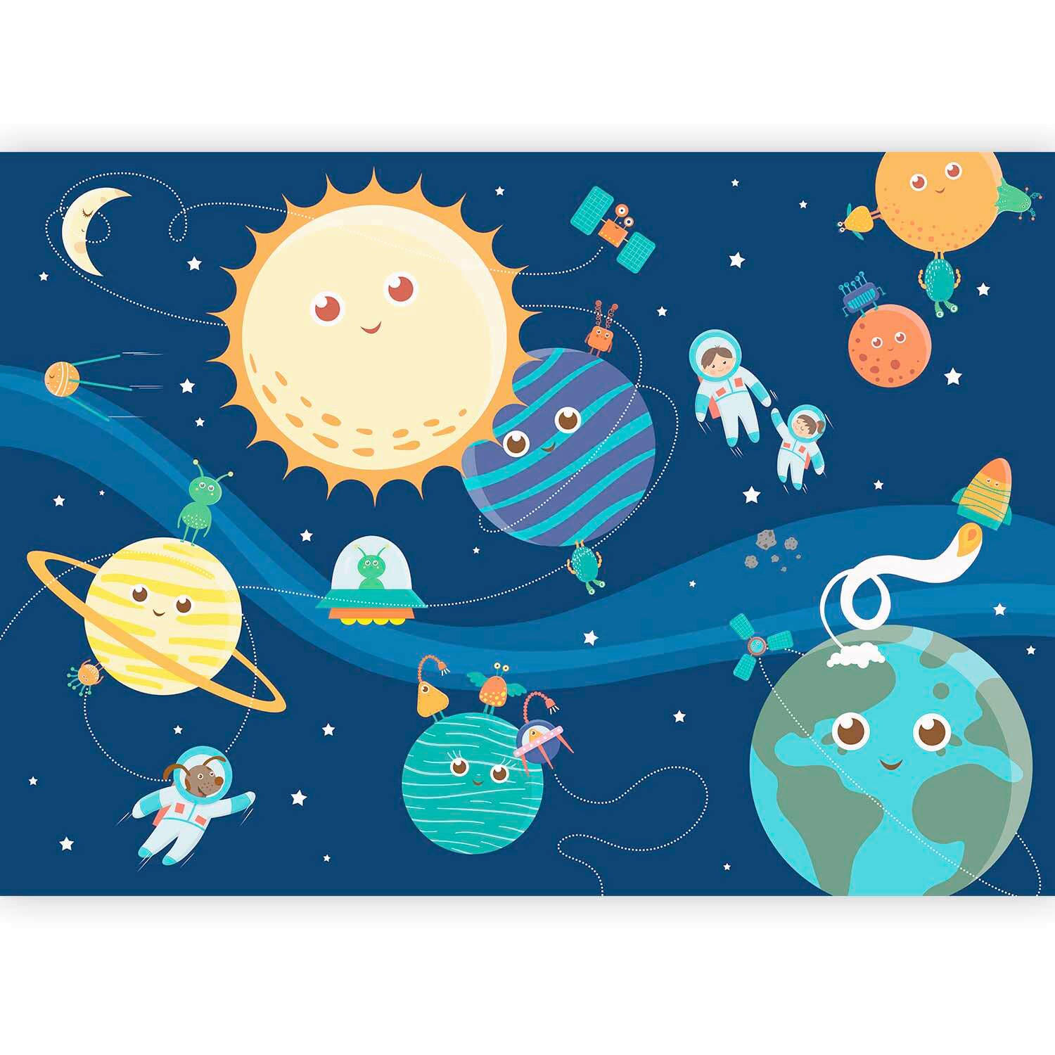 FOTOTAPETE  - Blau/Gelb, LIFESTYLE, Textil (100/70cm) - artgeist