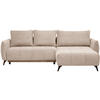ECKSOFA inkl. Funktionen Beige Struktur, Plüsch  - Beige/Schwarz, Design, Textil/Metall (287/197cm) - Stylife