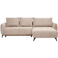 ECKSOFA in Struktur, Plüsch Beige  - Beige/Schwarz, Design, Textil/Metall (287/197cm) - Stylife