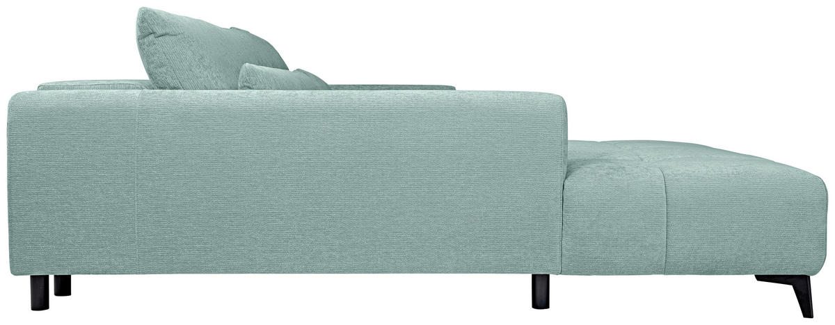 ECKSOFA Hellblau Chenille  - Schwarz/Hellblau, KONVENTIONELL, Kunststoff/Textil (222/279cm) - Hom`in
