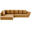 ECKSOFA in Velours Gelb  - Chromfarben/Gelb, Design, Kunststoff/Textil (224/326cm) - Stylife