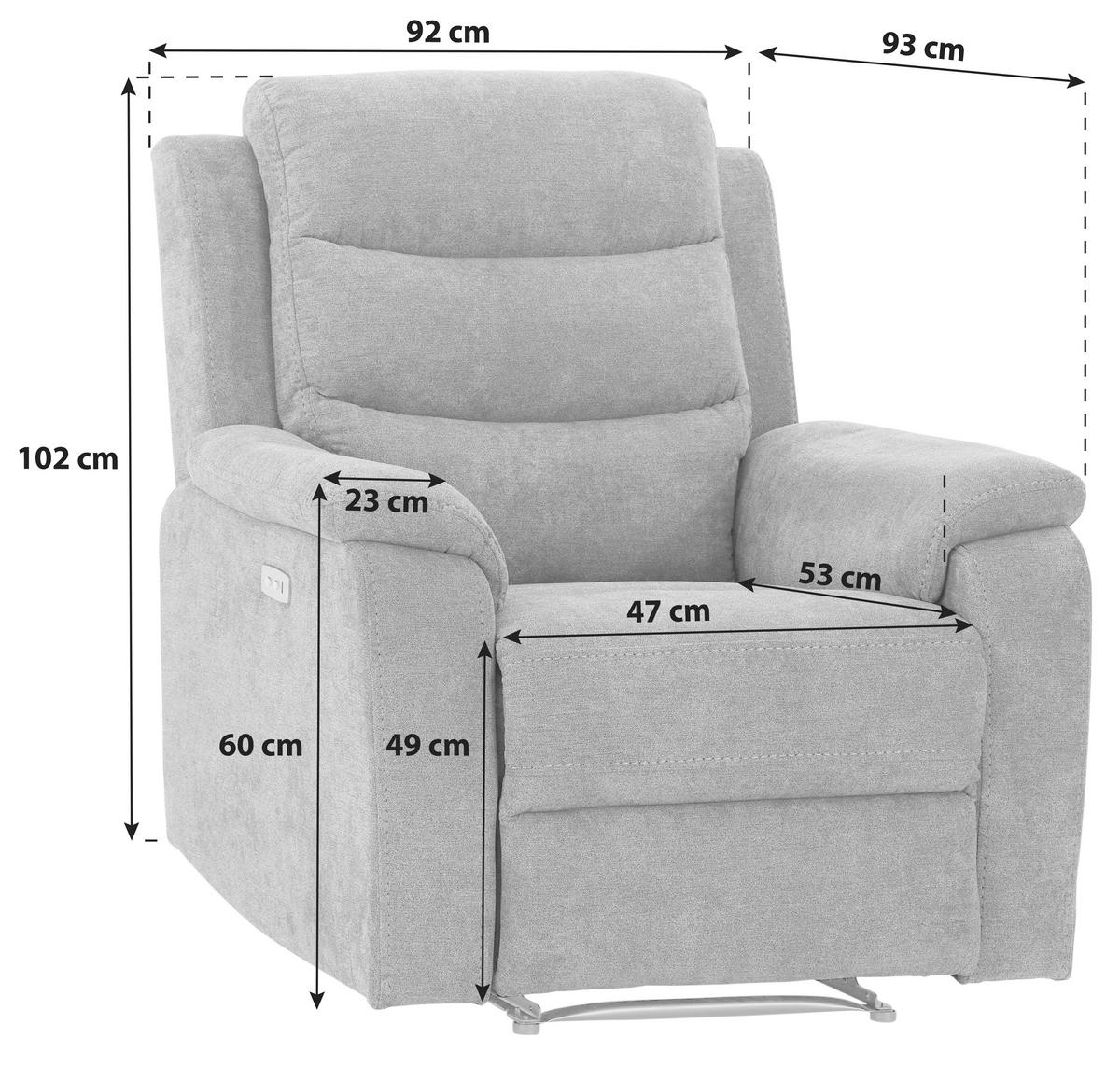 RELAXSESSEL Webstoff    - Schwarz/Grau, KONVENTIONELL, Kunststoff/Textil (92/102/93cm) - P & B