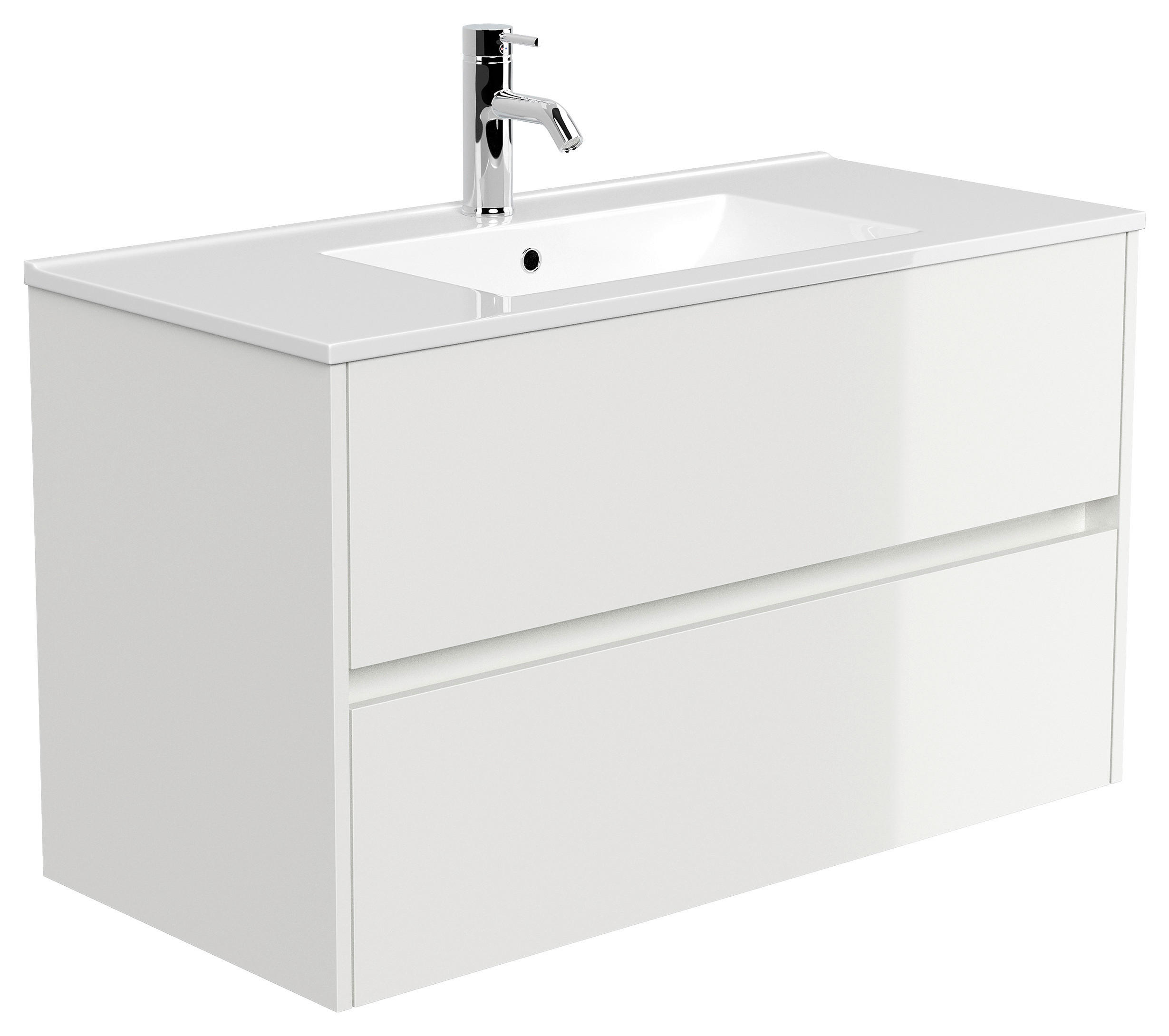 WASCHTISCHKOMBI  - Weiß Hochglanz/Weiß, MODERN, Keramik/Holzwerkstoff (101/58,6/47cm) - MID.YOU