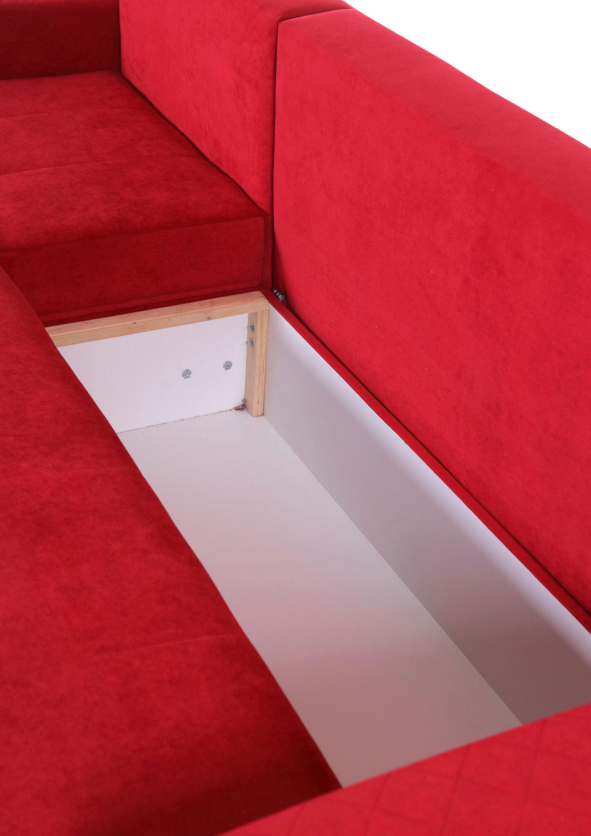 ECKSOFA Rot Flachgewebe  - Rot/Schwarz, KONVENTIONELL, Kunststoff/Textil (176/243cm) - MID.YOU