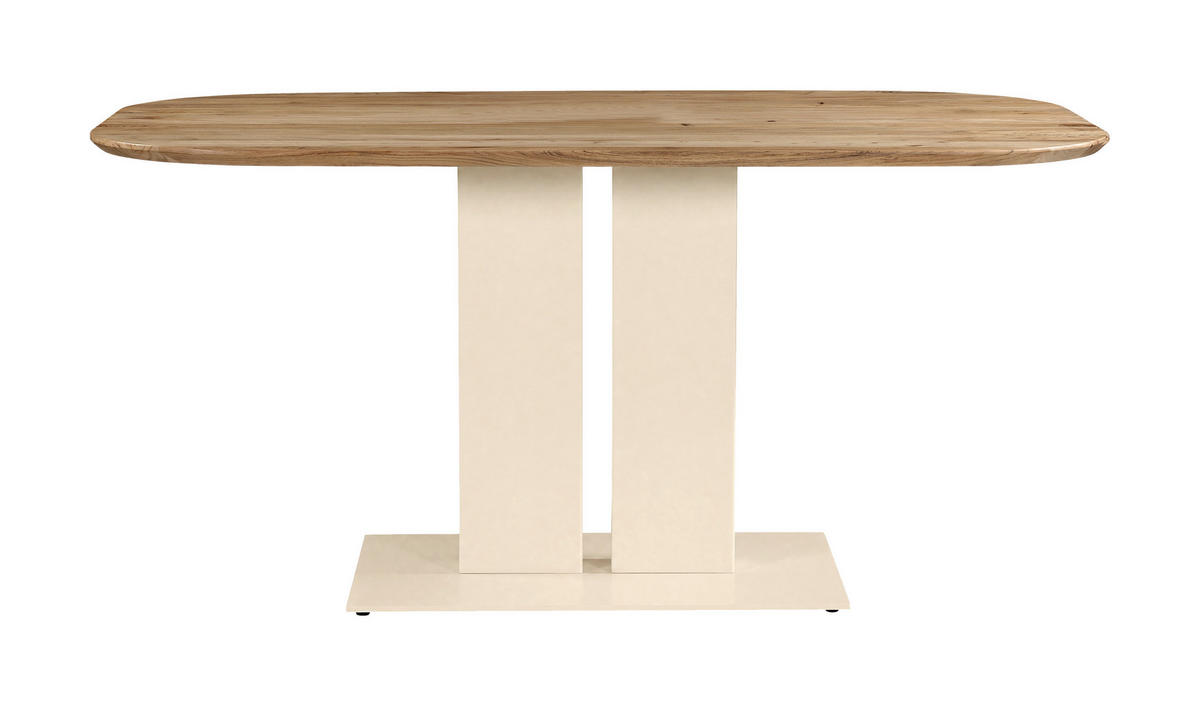 ESSTISCH 160/95/76 cm Echtholz  Holz, Metall rechteckig Creme, Akaziefarben  - Creme/Akaziefarben, MODERN, Holz/Metall (160/95/76cm) - Lomoco