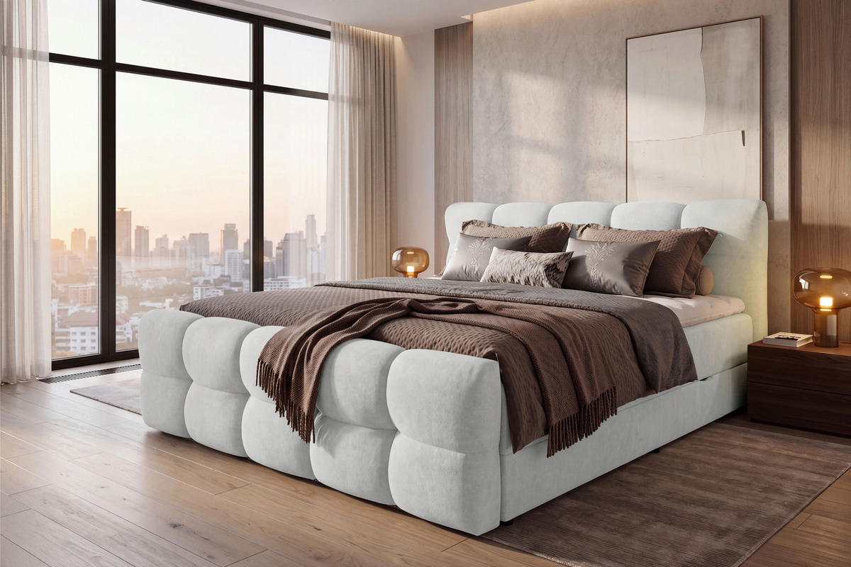 FAMILIENBETT - Ecru, Design, Textil (220/200cm) - Moderano