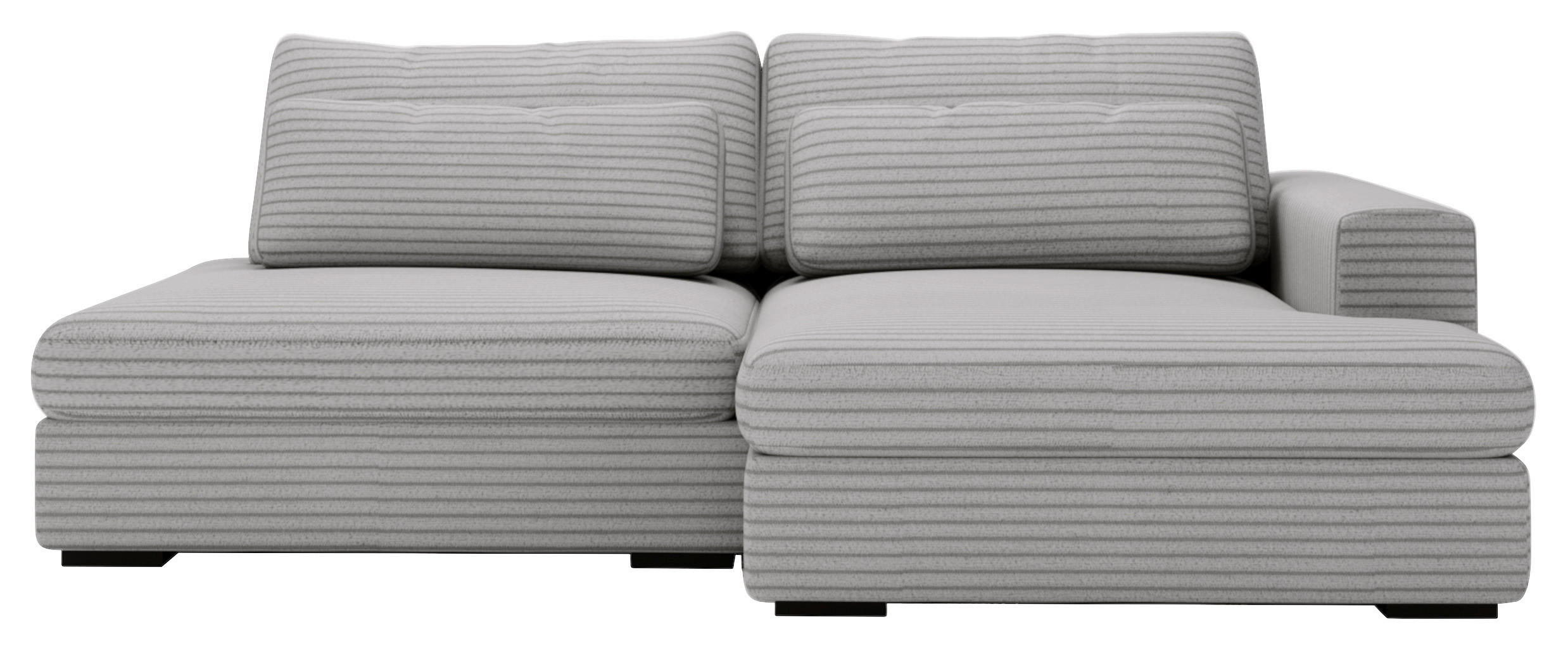 ECKSOFA in Cord Grau  - Schwarz/Grau, Design, Kunststoff/Textil (223/158cm) - Lomoco