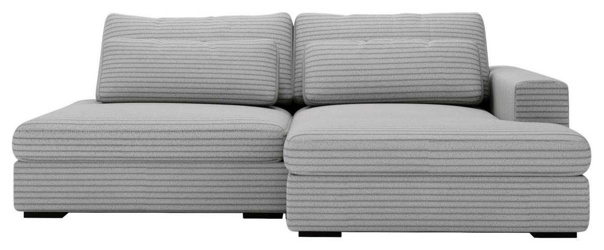 ECKSOFA in Cord Grau  - Schwarz/Grau, Design, Kunststoff/Textil (223/158cm) - Lomoco