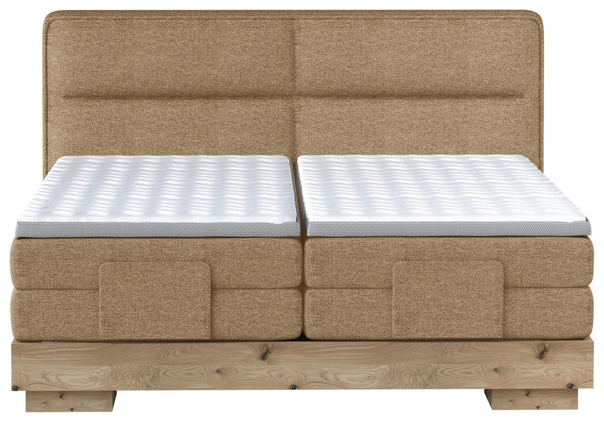 BOXSPRINGBETT 160/200 cm  in Eichefarben, Rostfarben  - Eichefarben/Rostfarben, Natur, Holz/Holzwerkstoff (160/200cm) - Valnatura
