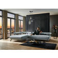 ECKSOFA Fino in Chenille Hellblau Rückenkissen, Rücken echt, Sitztiefenverstellung  224/305 cm  - Schwarz/Hellblau, Design, Textil/Metall (224/305cm) - Dieter Knoll