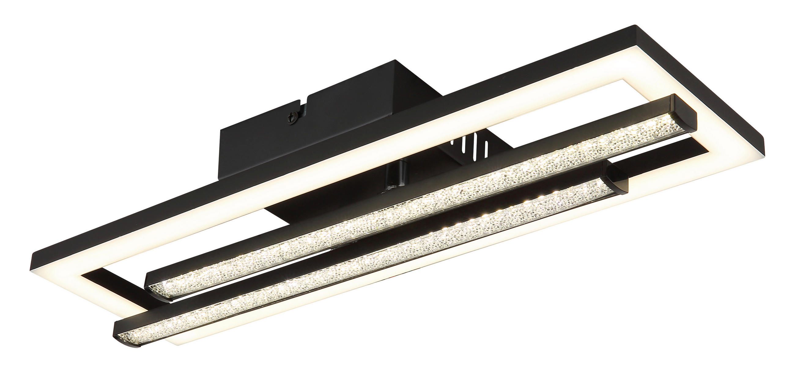 LED-DECKENLEUCHTE 40/37,5/6,3 cm   - Klar/Opal, Design, Kunststoff (40/37,5/6,3cm) - Globo