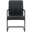 ARMLEHNSTUHL  in Eisen Lederlook  - Schwarz, Trend, Textil/Metall (55/92/63cm) - Ambia Home