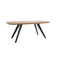 ESSTISCH 200/100/76 cm Nachbildung  Metall, Holzwerkstoff bootsförmig Eichefarben  - Eichefarben/Schwarz, MODERN, Holzwerkstoff/Metall (200/100/76cm) - Schöner Wohnen