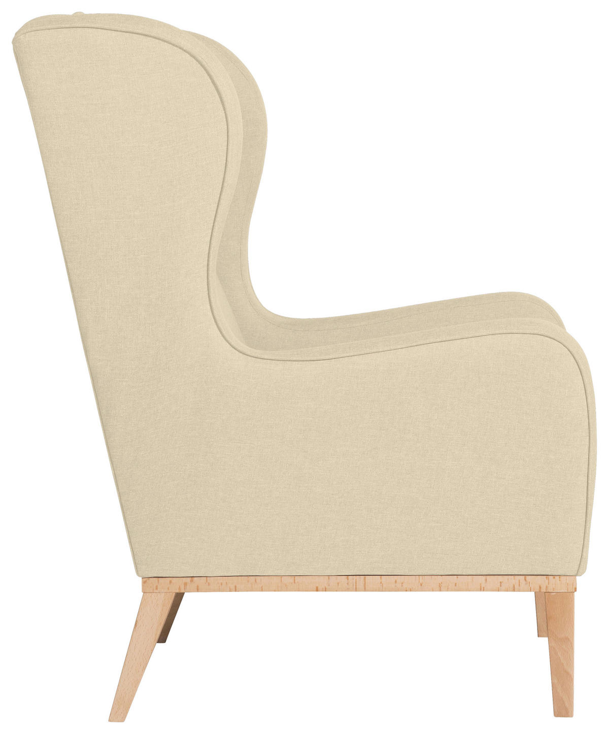 OHRENSESSEL in Flachgewebe Beige  - Beige/Naturfarben, Konventionell, Holz/Textil (66/104/78cm) - Max Winzer