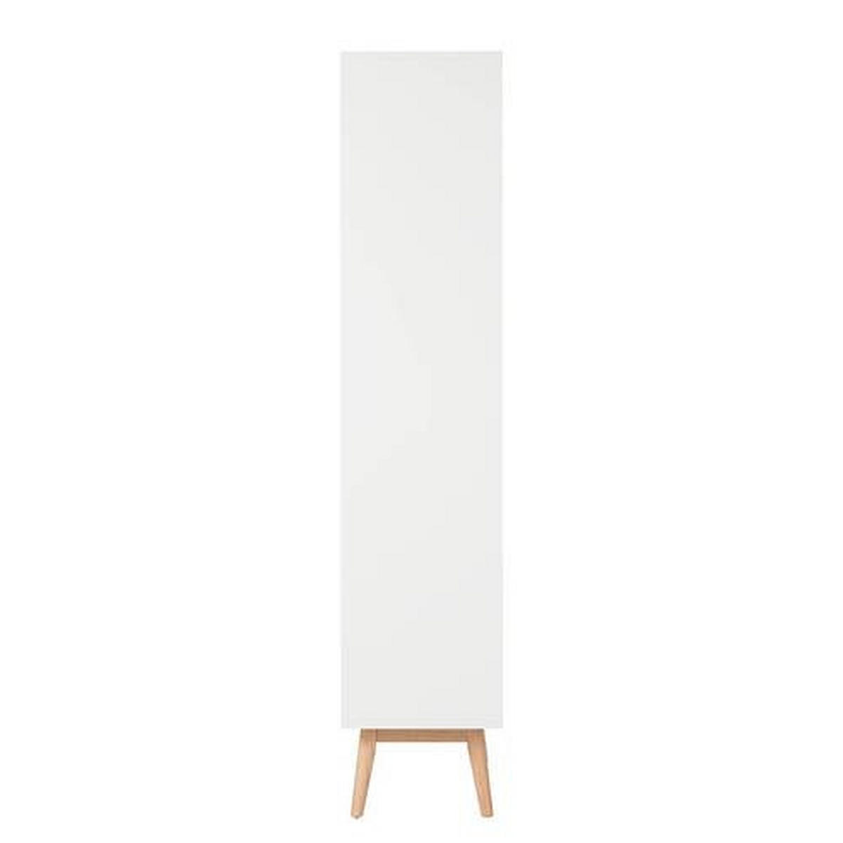 VITRINE in furniert Eiche Naturfarben, Weiss, Eichefarben  - Weiss/Eichefarben, Design, Glas/Holz (80/190/40cm) - home24