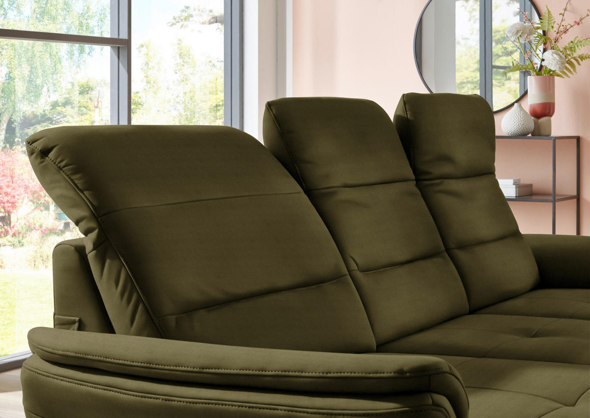 ECKSOFA in Flachgewebe Grün  - Schwarz/Grün, Konventionell, Textil/Metall (181/260cm) - Beldomo Speed